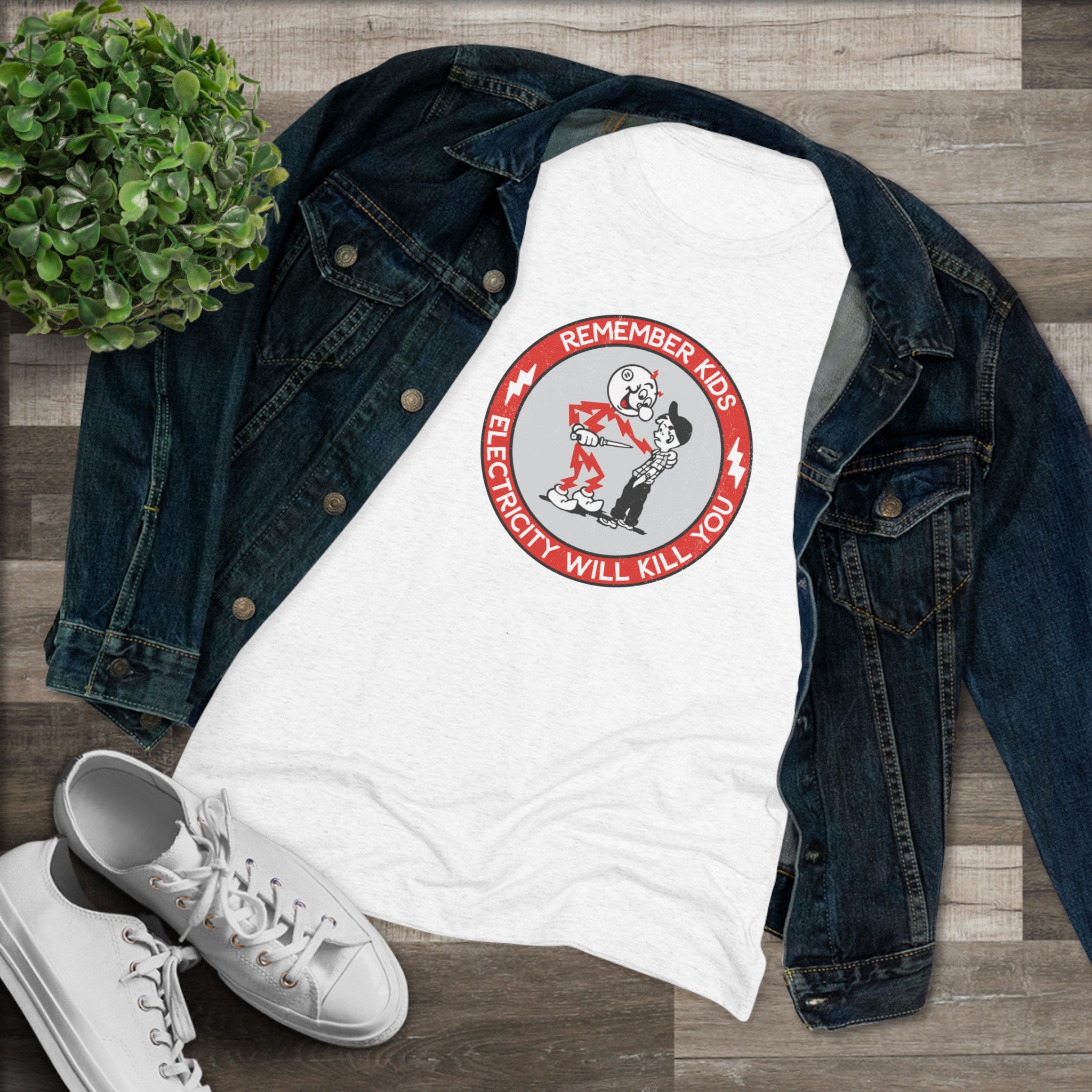 Reddy Kilowatt Women's Tri-Blend Crew Soft Tee – bitcowsstickers
