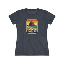 Load image into Gallery viewer, Cannon Beach Women&#39;s Tri-blend Tee | Vintage Style, Travel Vibe
