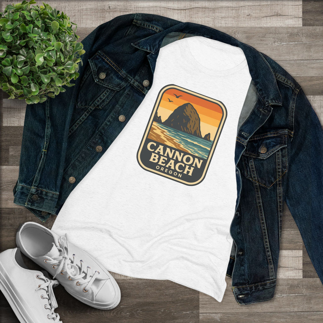 Cannon Beach Women's Tri-blend Tee | Vintage Style, Travel Vibe