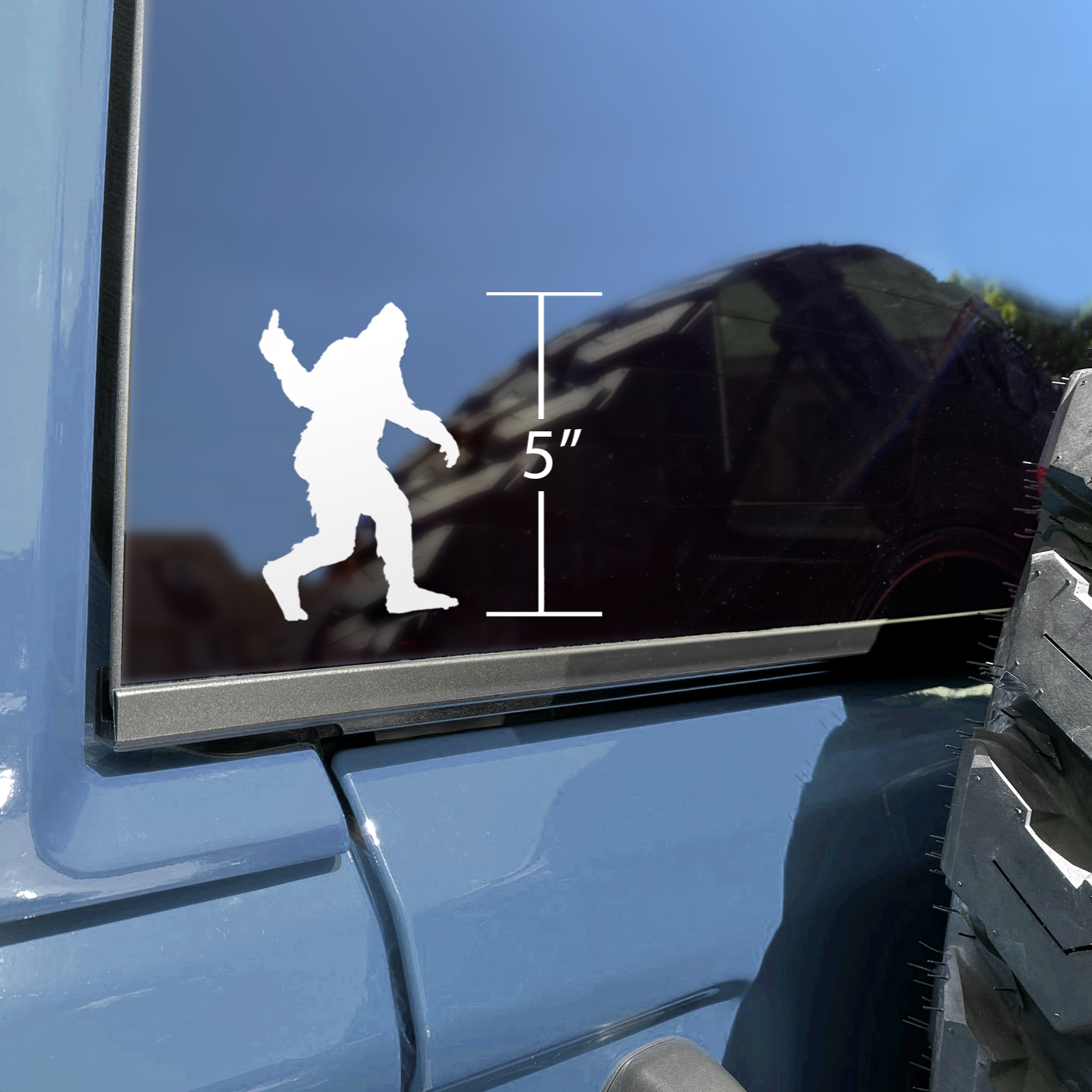 Bigfoot Middle Finger, Sasquatch, Yeti Window Sticker Easter Egg