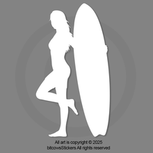 Load image into Gallery viewer, Surfboard  Water Sport Vinyl Decal, Window Bumper Sticker
