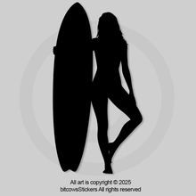 Load image into Gallery viewer, Surfboard  Water Sport Vinyl Decal, Window Bumper Sticker
