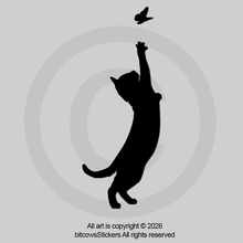 Load image into Gallery viewer, Black Cat Windshield Decal – Cat Reaching Up Easter Egg Vinyl Sticker
