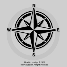 Load image into Gallery viewer, Compass Rose Vinyl Sticker – Nautical Adventure Decal | Waterproof Laptop, Car &amp; Tumbler Sticker
