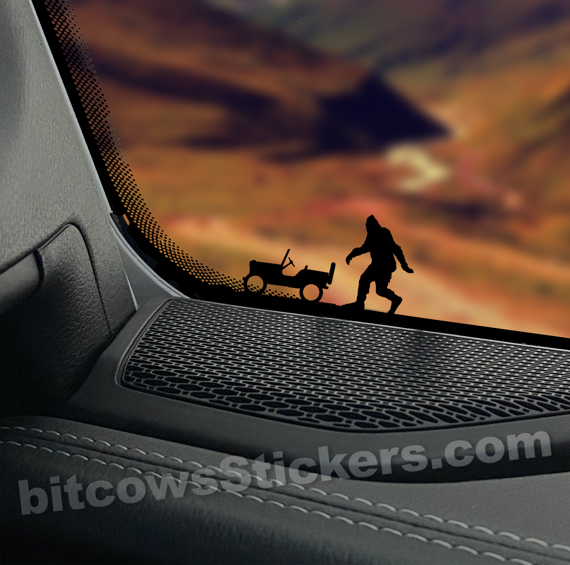 Bigfoot Jeep Sticker Pack Windshield Decal Sticker