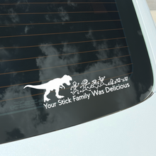 Load image into Gallery viewer, Your Stick Family was Delicious stick figure Windshield Decal
