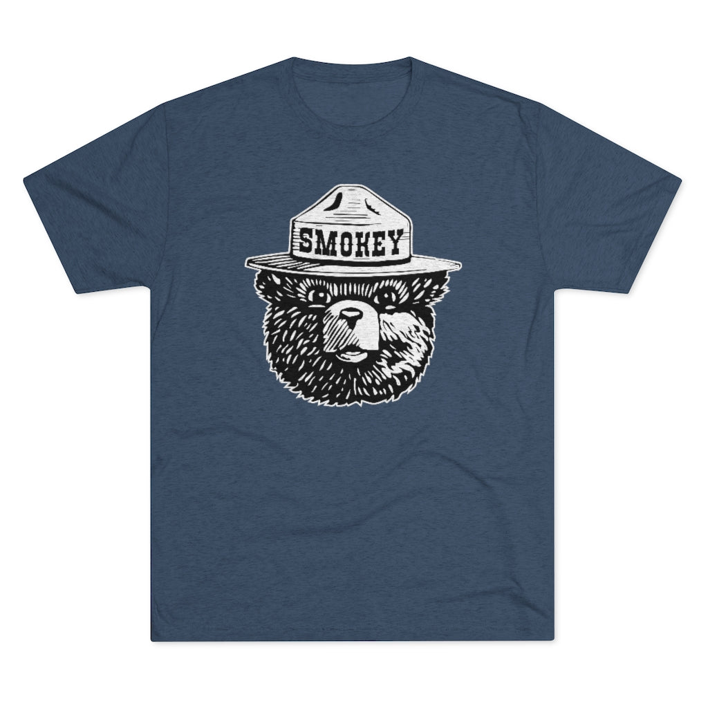 Smokey The Bear Tri-Blend  Men's Shirt Tri-Blend Crew Tee