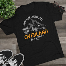 Load image into Gallery viewer, Camp More Worry Less Overland Adventure Men&#39;s Tri-Blend Crew Tee
