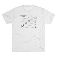 Load image into Gallery viewer, Saturn V Apollo Rocket Drawing Men&#39;s Tri-Blend Crew Tee
