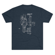 Load image into Gallery viewer, Apollo space suit blueprint patent Men&#39;s Tri-Blend Crew Tee
