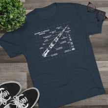 Load image into Gallery viewer, Saturn V Apollo Rocket Drawing Men&#39;s Tri-Blend Crew Tee
