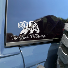 Load image into Gallery viewer, Explore The Great Outdoors window sticker decal
