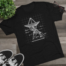 Load image into Gallery viewer, Space satellite dish blueprint Men&#39;s Tri-Blend Crew Tee
