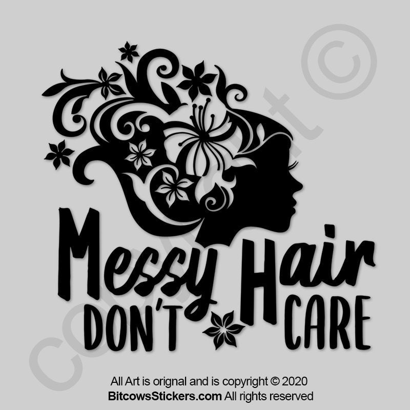 Messy Hair Don't Care Girl Offroad Decal Sticker