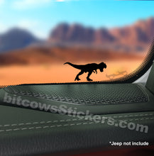 Load image into Gallery viewer, Tyrannosaurus Rex Windshield Chase Decal Wrangler Sticker Easter Egg T-rex Dinosaur Sticker (two variations)
